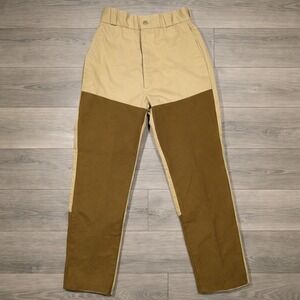 VTG Rattlers Brush Pants Womens Juniors Tan Brown Two Tone High Waist Western